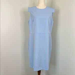 The Limited Blue Sheath Midi Dress Crew Neck Sleeveless NWT